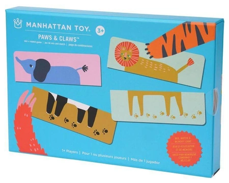 Gra memo i układanka Łapy i Pazury 160240-Manhattan Toy, zabawki rozwojowe