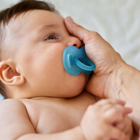 smoczek Fizjologiczny SX niebieski 6-18 + Suavinex