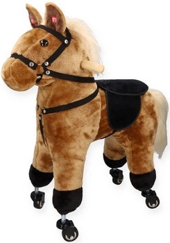 Brązowy konik na kółkach