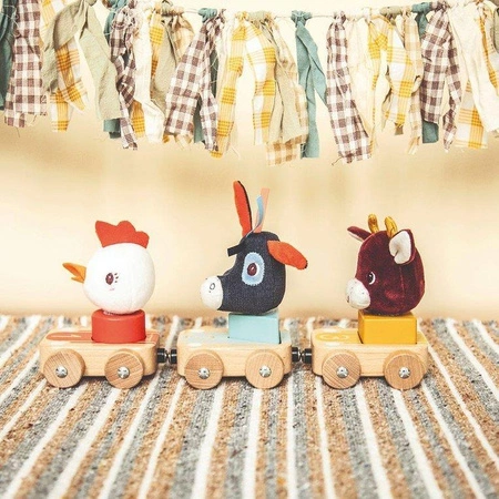 LILLIPUTIENS Zestaw 3 drewnianych pojazdów Farma 12+