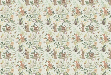 WOODLAND SMALL GREEN- Leśna Tapeta WOODLAND SMALL Malumi