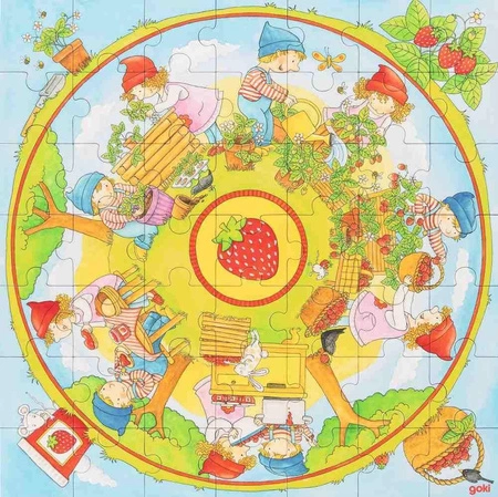 Puzzle tekturowe XXL Truskaweczka 57442-Goki, układanki dla dzieci