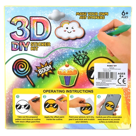 Kolorowe markery do malowania 3D - 10 szt i szablony