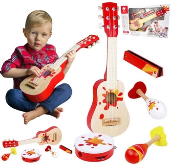 Zestaw Muzyczny Gitara Tamburyn + Akcesoria Classic World
