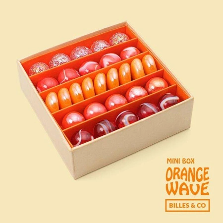 Szklane kulki POMARAŃCZOWA FALA MINIBOX-18