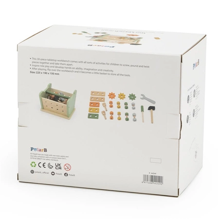 VIGA PolarB Mini Warsztat 2w1 Skrzynka z Narzędziami Zestaw Drewniany
