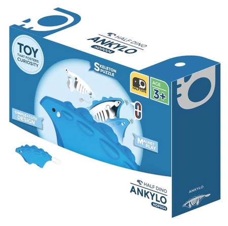 Halftoys Magnetyczny Składany Dinozaur Ankylozaur z Książeczką