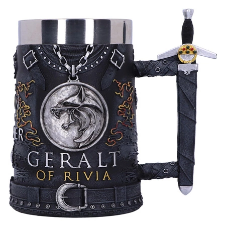 Kufel kolekcjonerski Wiedźmin - Geralt z Riwii (wyskość: 15,5 cm)