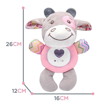 WOOPIE Interaktywny Pluszak Przytulanka dla Niemowląt Światło Dźwięk Byczek Gryzak Usypiacz