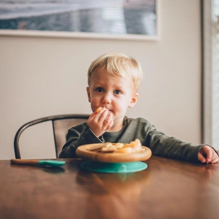 Avanchy Toddler Bambusowy Dzielony Talerz z Przyssawką 6m+ Orange