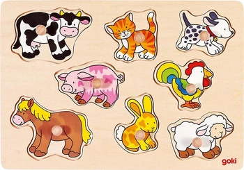 Zwierzątka z gospodarstwa, goki - zabawki drewniane