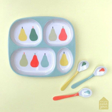 Talerz z przegródkami dla dzieci, seria Gruszki | Maison Petit Jour®