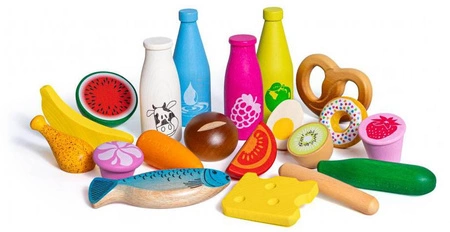 Drewniane produkty spożywcze Big Box Junior 28026 Erzi zabawa w sklep kuchnię