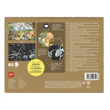 Puzzle świecące w ciemności Apli Kids - Dinozaury 4+