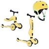 Zestaw SCOOTANDRIDE Highwaykick 1 2w1 Jeździk i hulajnoga 1-5 lat Lemon + Kask XXS Lemon
