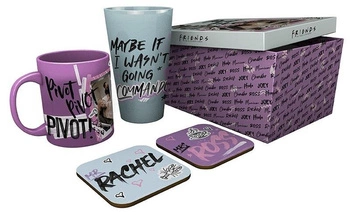 Friends gift set: mug, glass, 2 x coasters - Doodle / zestaw prezentowy Przyjaciele: kubek, szklanka, 2 x podkładka - ABS