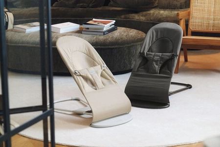 BABYBJORN - leżaczek BALANCE SOFT WOVEN/JERSEY Tri Fabric, Ciemny Szary