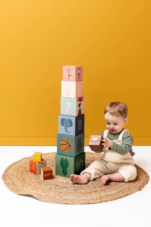 Kolorowe Klocki Wieża ze Zwierzakami – Trixie Baby