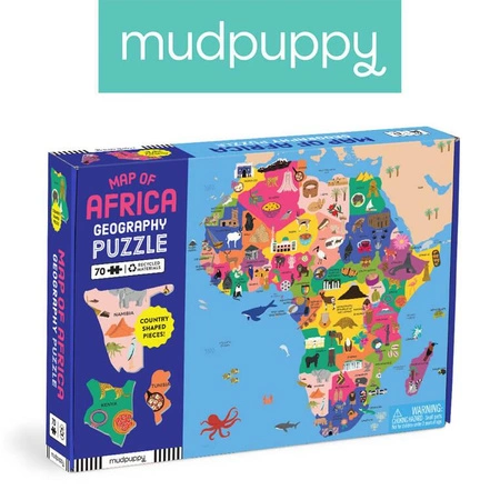 Mudpuppy Puzzle konturowe Mapa Afryki 70 elementów 5+