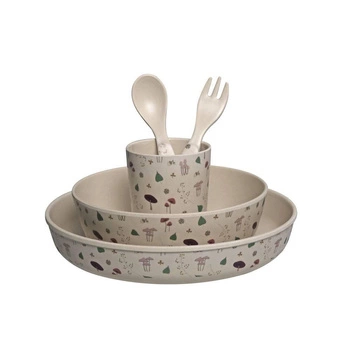 Filibabba Bambusowy zestaw obiadowy Forest floor Rose