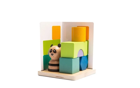 BS Toys, drewniana gra logiczna - Łamigłówka puzzle 3D Panda