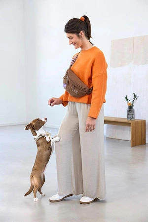 PALOPA Torebka nerka na smakołyki dla psa Emma teddy-fleece brown Edycja limitowana