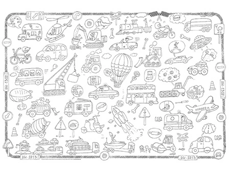 Kolorowanka podłogowa XXL - Pojazdy 4l+ MONUMI