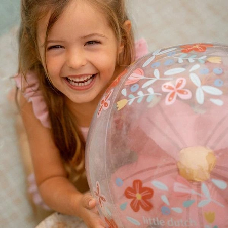 Little Dutch Piłka plażowa 3D Pink Flowers