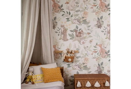 WOODLAND SMALL GREEN- Leśna Tapeta WOODLAND SMALL Malumi