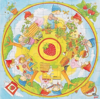 Puzzle tekturowe XXL Truskaweczka 57442-Goki, układanki dla dzieci