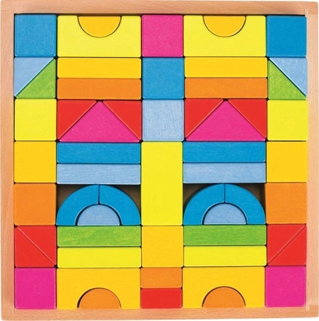 Drewniana układanka Tęczowe cegiełki 3D Goki