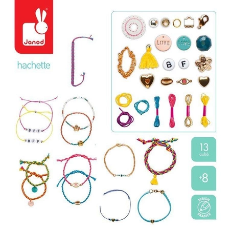 Zestaw do tworzenia biżuterii Bransoletki przyjaźni 8+, Janod