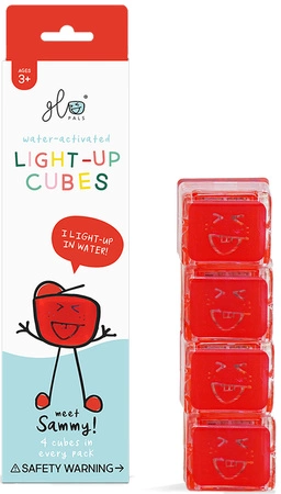 Glo Pals, Kostki sensoryczne świecące w wodzie Sammy- zabawka kąpielowa, kolor czerwony
