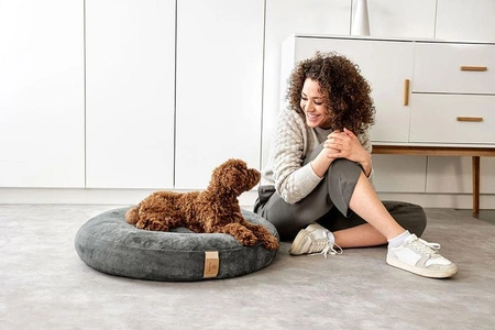 PALOPA Okrągłe legowisko donut dla psa Fippa anthracite M-L