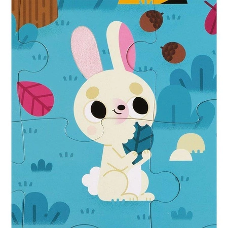 Puzzle sensoryczne 20 elementów Leśne zwierzęta, Janod