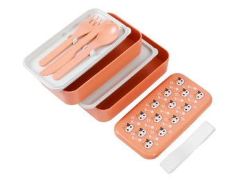 Lunch box pomarańczowy kot