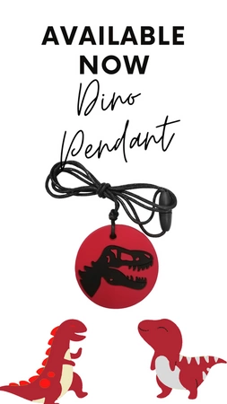 Gryzak terapeutyczny, dinozaur, czerwony, Jellystone Designs