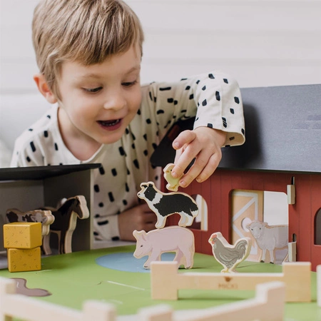 Farma drewniana w stylu szwedzkim czerwona Micki