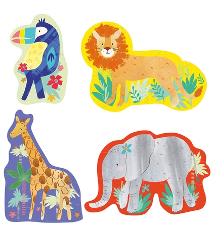 Dżungla puzzle dla początkujących 4 w 1