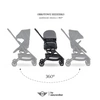 MINI by Easywalker Buggy TURN Kompaktowy wózek spacerowy z obrotowym siedziskiem 360° Oxford Black (z osłoną przeciwdeszczową w zestawie)