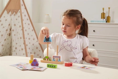 VIGA Układanka Piramidka Roboty + Wzory 8 el.