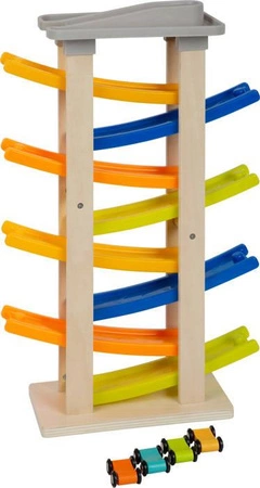 Duży tor wyścigowy z parkingiem XL 11963- Small foot, zjeżdżalnia dla dzieci