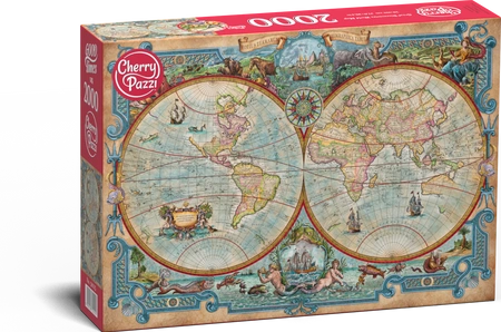 Puzzle 2000 CherryPazzi Great Discoveries World Map 50125