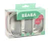 Beaba Lunchbox ze stali nierdzewnej konfigurowalny z silikonową pokrywką i osłoną Powder Pink