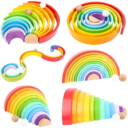 Tęcza układanka motoryczna 11412-Small Foot, zabawki drewniane