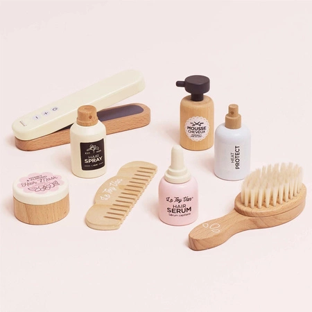 Drewniany zestaw fryzjer, prostowanie włosów, zabawka dla dzieci, Le Toy Van