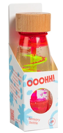 Petit Boum, Butelka sensoryczna, dwufazowa MOVE SPIRALA różowa