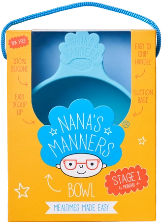 Nana's Manners BLUE Miska silikonowa z przyssawką i uchwytem