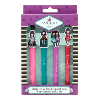 Zestaw Długopisów - Gorjuss - Friends Walk Together/Rosebud/My Story/Time to Fly