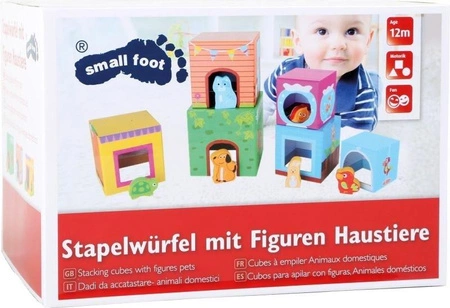 Pudełkowa wieża Domki dla zwierząt 10044- Small Foot, układanka dla dzieci